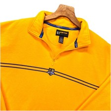 Eddie Bauer EBTEK Golf Pullover Mens XL Quarter Zip Yellow Crest Fleece Outdoors