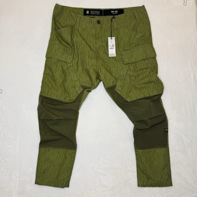NEW G-Star Raw Mens 40x32 Cargo Pants 3D Regular Tapered Mayfly Rain Camo Green