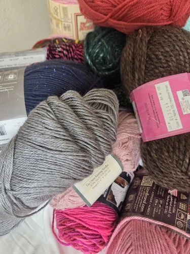 Huge 20+ Skein Yarn Destash Lot Mixed Brands Hobby Lobby Lion Brand Acrylic image 3