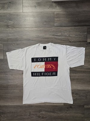 Tommy Hilfiger Vintage 90s Signature Logo T-Shirt Cotton, L