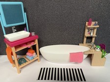 Barbie Möbel - Badezimmer, Badewanne, Waschtisch mit Zubehör