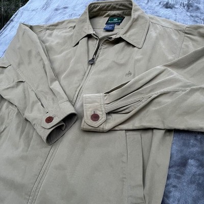 Vintage Rainforest Jacket XL Tan Beige Harrington Full Zip Cotton Tencel Golf