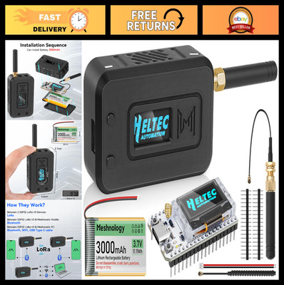 ESP32 LoRa V3 Module Kit - 915MHz Antenna, 3000mAh Battery, OLED Display, Case