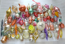 Big Set 66 Antique Vintage Silver Glass USSR Christmas Ornaments Xmas Tree Decor