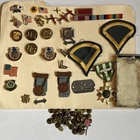Vintage Military Pins Badges Vietnam Medal, Patches Dog Tag-Lot (30 items+backs)