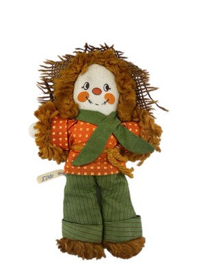 Vintage Hallmark Scarecrow Doll 6.5  Stuffed Fabric Fall Decor Taiwan 5190