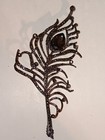 Peacock Feather Black Rhinestone Crystal Brooch  — photo 1
