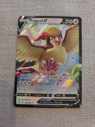 Pidgeot V - 137/196 - Ultra Rare Pokemon Lightly Played Lost Origin