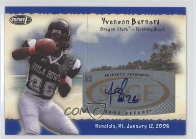 2008 SAGE Aspire Hula Bowl Yvenson Bernard #H2 Rookie Auto RC 00jz