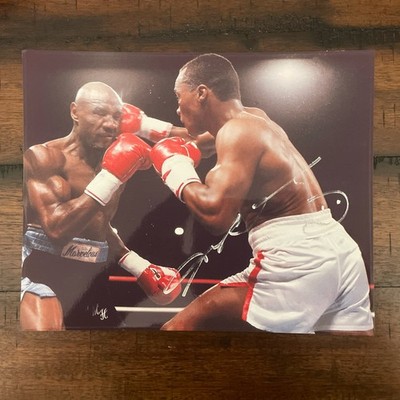 Sugar Ray Leonard Signed 8x10 Photo vs. Marvelous Marvin Hagler-No COA