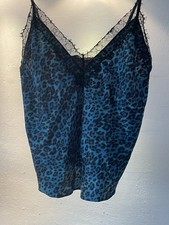 Image of Ann Summers Green Animal Print Lace Detail Short Pyjamas Size M