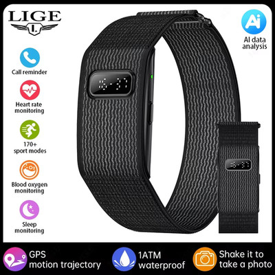 LIGE Smart Watch Men Sports Smart Bracelet Fitness Band Heart Rate Blood ML09A