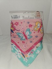 Le Bebe Favorite Girls Bandana Bibs, 0 Months, Assorted Prints 4 Bibs Total