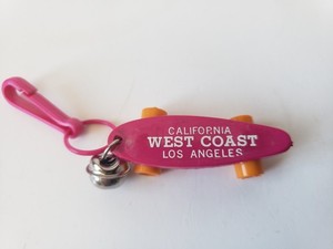 Vintage 1980's~Plastic Bell Charms Lot!~~PINK SKATEBOARD~Imperial Toy Corp!~~