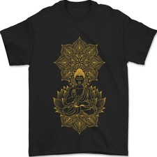 Camiseta Hombre Mandala Buddha 100% Algodón Estampado Cuello Redondo