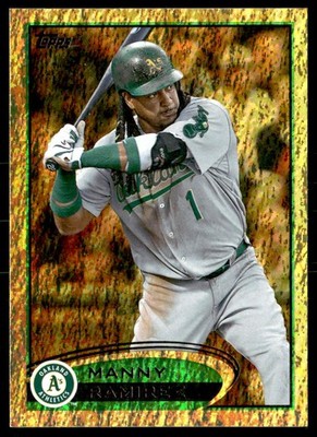 2012 Topps #393 Manny Ramirez Gold Sparkle Oakland Athletics