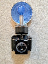 Beacon II Camera w/Detachable Flash, 21 Bulbs, Case  Clean Bakelite  Shutter Moves