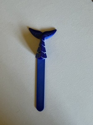 Articulated Bookmark Whale Tail Fidget Sensory Toy 3D Printed Blue Shiny PLA