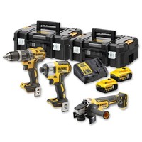 Dewalt Akku-Kombopack DCK384P2T-QW - 3Tlg. - 18V - 2X 5,0Ah Akku - Tstak‑Box