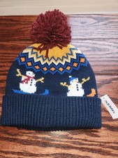 Old Navy winter hat Snow Man Pom Pom Choose Your Size NWT Baby Kids