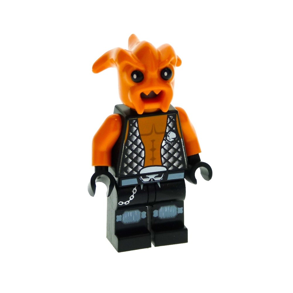 1X Lego Minifigure Space Police 3 Alien Kranxx Black Vest Orange Skin Sp093