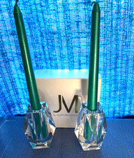 JM by Julien Macdonald Crystal Taper Candle Holders - 10cm - New