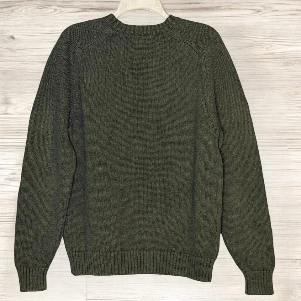 Suéter Vintage Lands’ End Talla M Verde Algodón Cuello Redondo Tejido Japón Cabina Clásico Foto 4 de 4