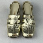 Vintage 1960s Metallic Gold Jacqueline Glam Slingback Pumps Sandals Shoes 8 N