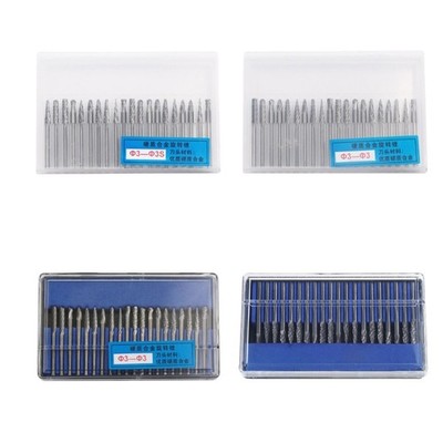 20 Pcs/Set Practical Grinder Bits 3mm 1/8 Shank Rotary File Set for Factory