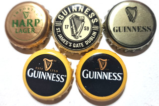 5 ANCIENTS CAPS BEER "GUINNESS" CROWN CAP KRONKORKEN CORONA TAPPI CAPSULE KAPSEL