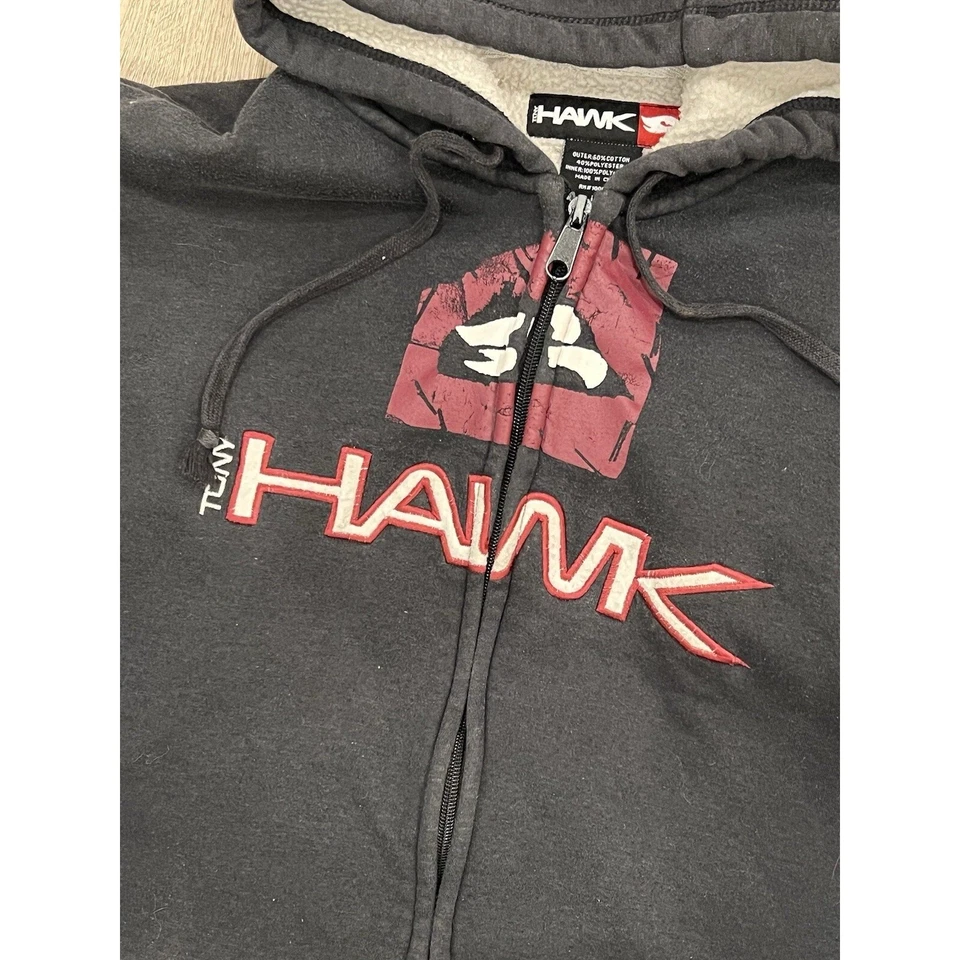 Y2K Tony Hawk Skater 抓绒衬里连帽衫男式 L 码预爱重量级 — 第 2/4 张图片