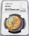1900 O NGC MS 65* STAR MONSTER RAINBOW TONED MORGAN SILVER DOLLAR GEM!