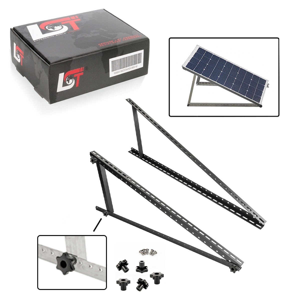 3X Solar Module Bracket Mount Solar Stand Black 720 Mm 2.5 Mm