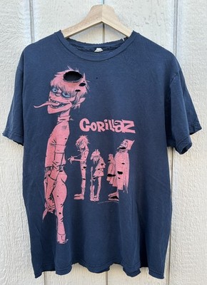 VTG Y2K 2011 Gorillaz Plastic Beach Album Graphic Tee T-Shirt Sz L Trashed 