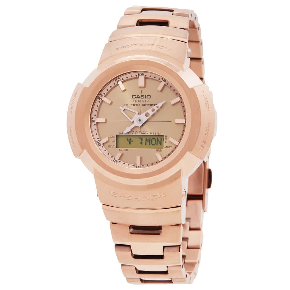 Reloj Casio G-Shock AWM-500 Series Cuarzo Analógico-Digital Esfera Oro Rosa