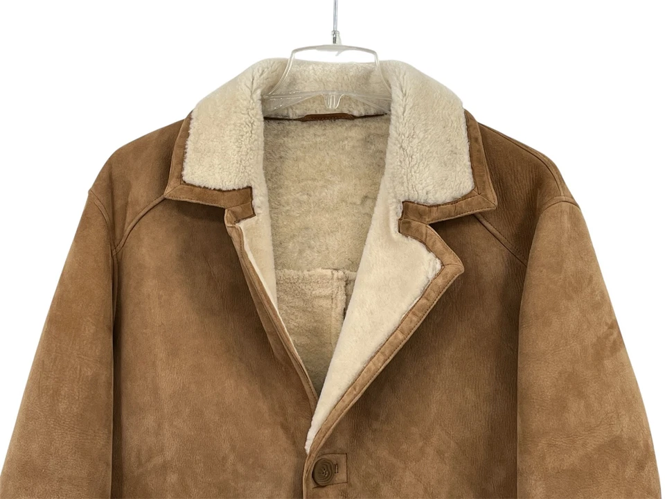 Chaqueta de piel de oveja 100 % cordero Orvis para hombre abrigo para tareas de granero talla grande Foto 2 de 4