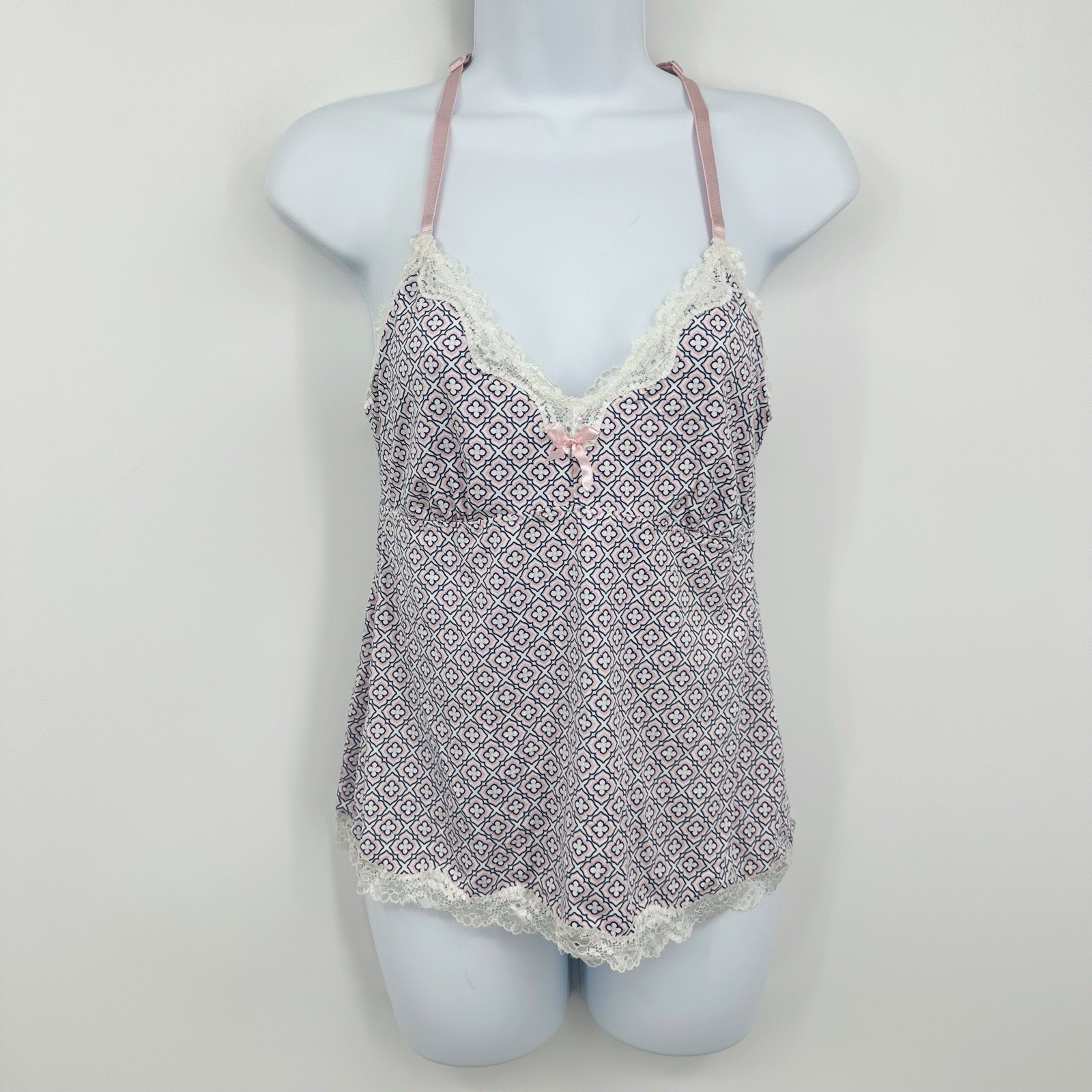 Vintage Y2K Style Camisole Top Size Medium Coquette Babydoll V Neck