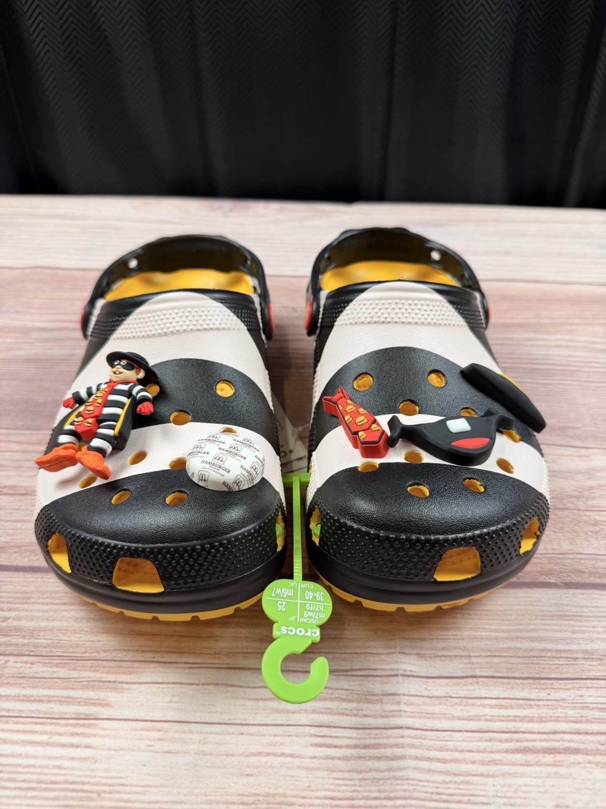 McDonald's x Crocs Hamburglar Classic Clogs with Jibbitz, New!
