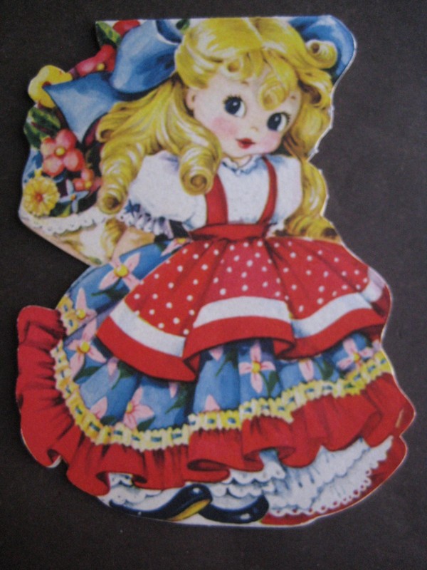 1949 vintage greeting card FAIRY TALE CARD Goldilocks (Read Description)