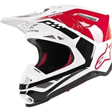 Alpinestars Supertech M8 Triple Helmet | Wht/Blk/Red | Sz S |