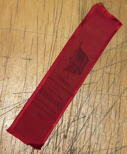 1889 TAMA COUNTY IOWA VETERANS 19TH REUNION RIBBON GLADBROOK GAR