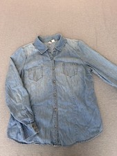 Route 66 Womens Large Denim Long Sleeve Button-Up Shirt