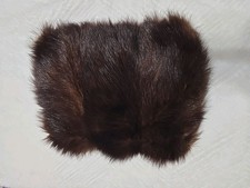 Vintage Black Brown Mink Satin Lined Hand Warmer Fur Muff 12 X 12