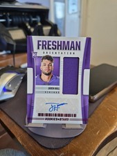 2023 Rookie & Stars Jaren Hall Freshman Orientation RC Patch Auto 5/99 Vikings