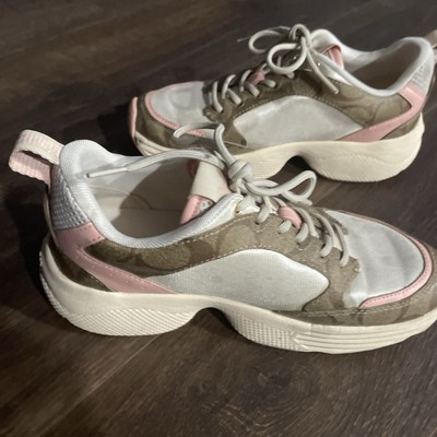 Coach Signature C275 Tech Runner Leather Mid Top Sneakers Women's Size 9.5 (NIB)