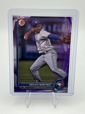 Orelvis Martinez 2025 Bowman Purple Pattern #BP-104 Rookie Card /199 Blue Jays. rookie card picture
