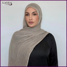 New Arrival Crinkle Rayon Hijab Women Muslim Scarf Shawls Solid Headscarf Wraps