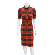 DOLCE & GABBANA | Plaid Wool-Blend Dress Size 36