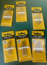 6 x John James Needle Packs, Assorted Sizes - Heathlands Animal Charity Sale