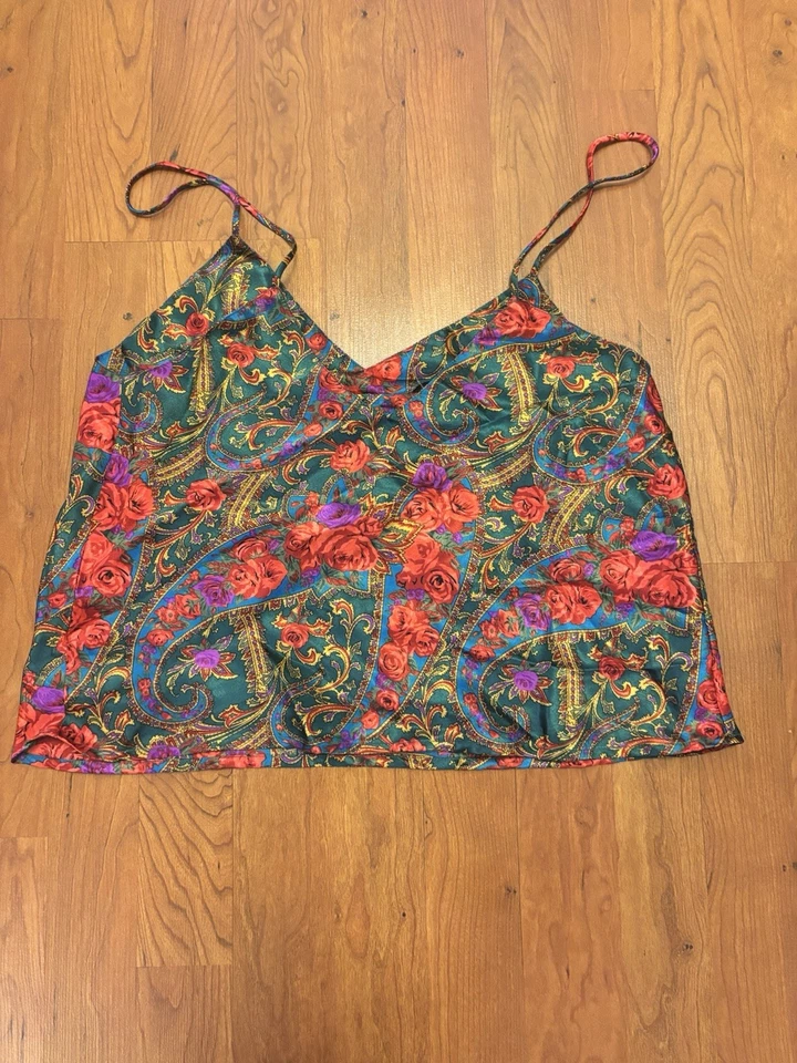 Conjunto Lencería Pijama 2 Piezas Fredrick’s of Hollywood Años 90 Paisley Rosa Talla M De Colección Foto 3 de 4